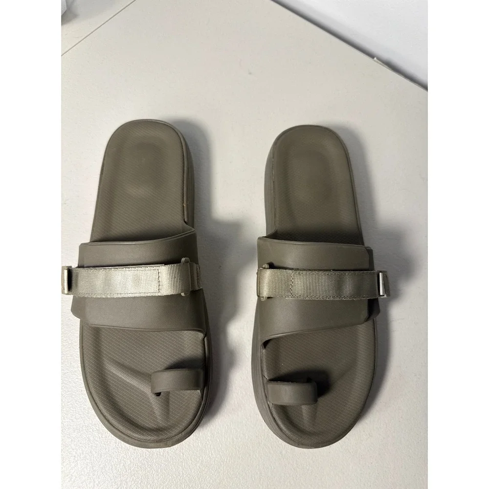 Suicoke Padri-t Olive Green Toe Loop Slides Mens Adjustable Strap Sandals Sz 12